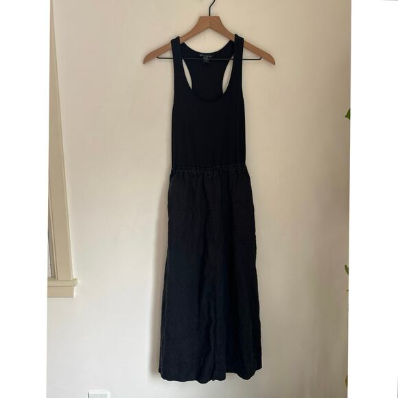 Athleta Baja Linen Racerback Maxi Dress - Black S - Picture 2 of 7
